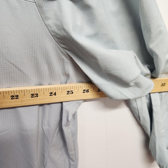 Columbia PFG Anorak Jacket Mens 2XL Gray Blue Hooded Pullover Vented Fishing - Picture 10 of 11